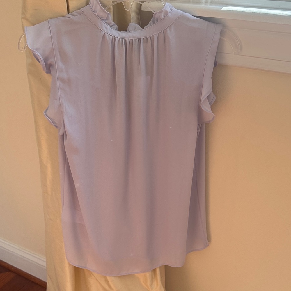 J. Crew Women's Light Purple Flowy Ruffle Blouse XXS NWT - Picture 4 of 4